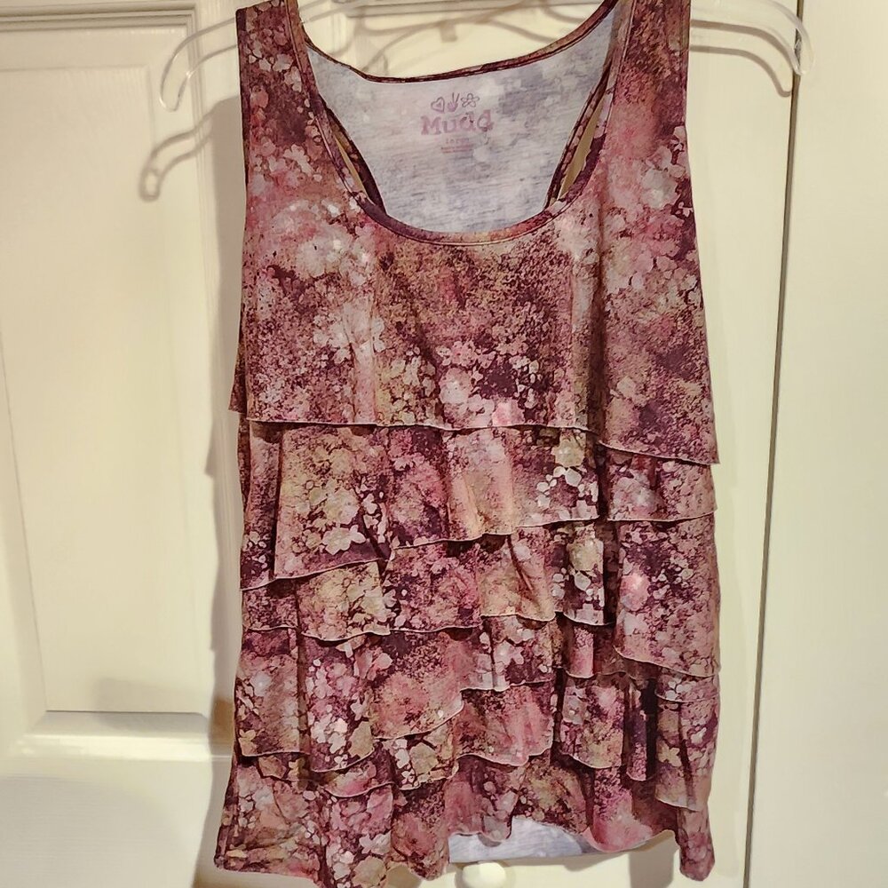 Racerback Ruffled Tank Top